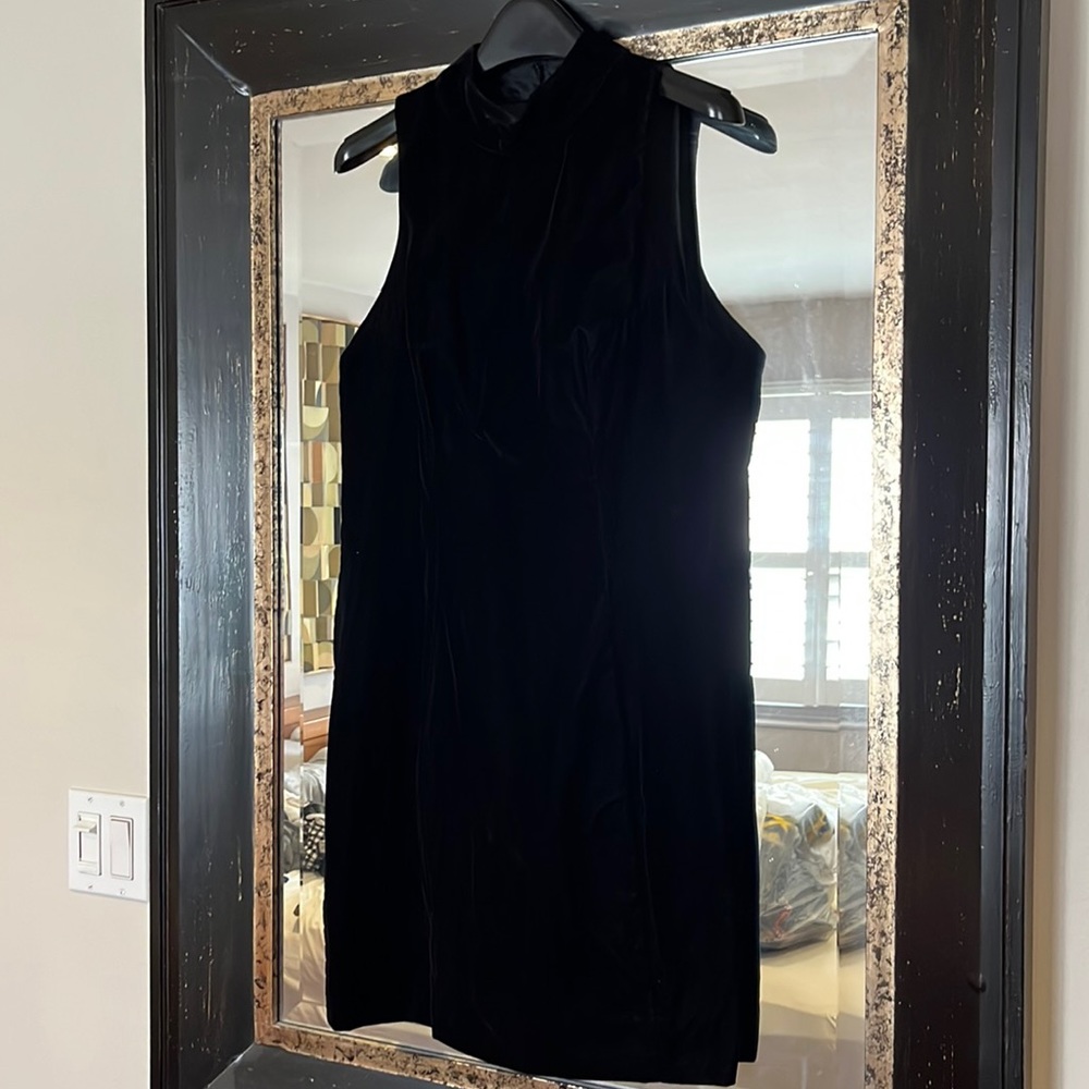 Black velvet cocktail dress